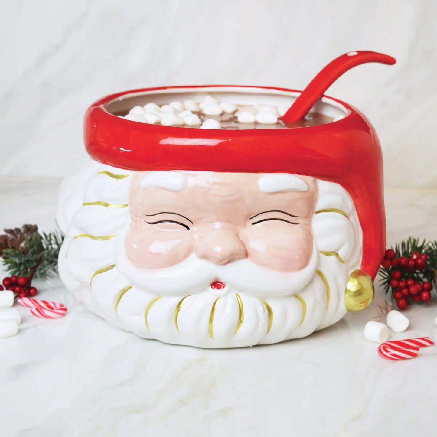 Red Santa Punch bowl