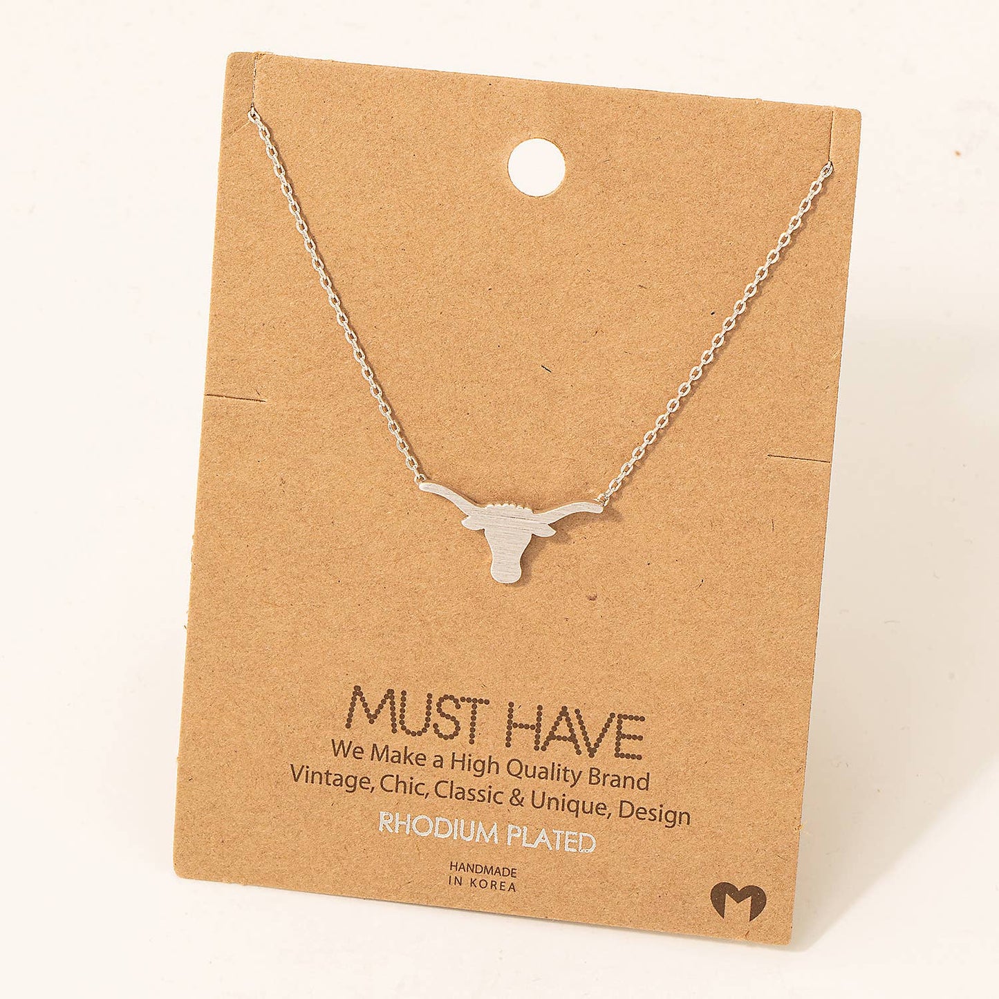 Dainty Bull Head Pendant Necklace