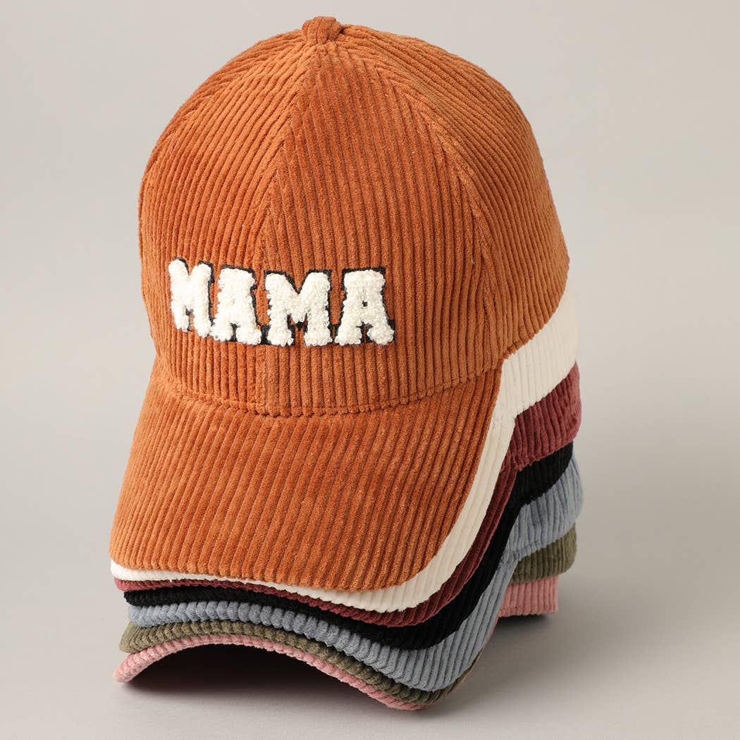 MAMA 3D Embroidered Corduroy Baseball Cap