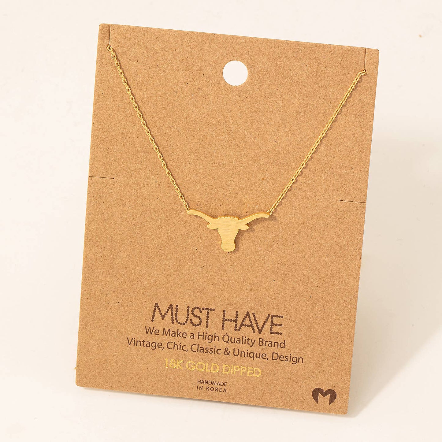 Dainty Bull Head Pendant Necklace