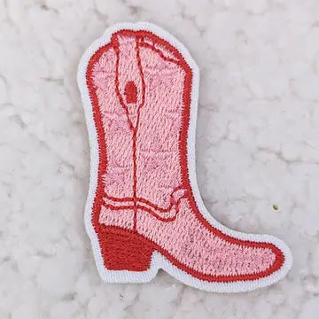 Pink Cowboy Boot Hat Patch