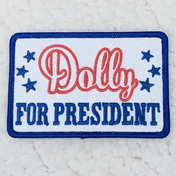 Dolly For President Blue and Red  Hat Patch