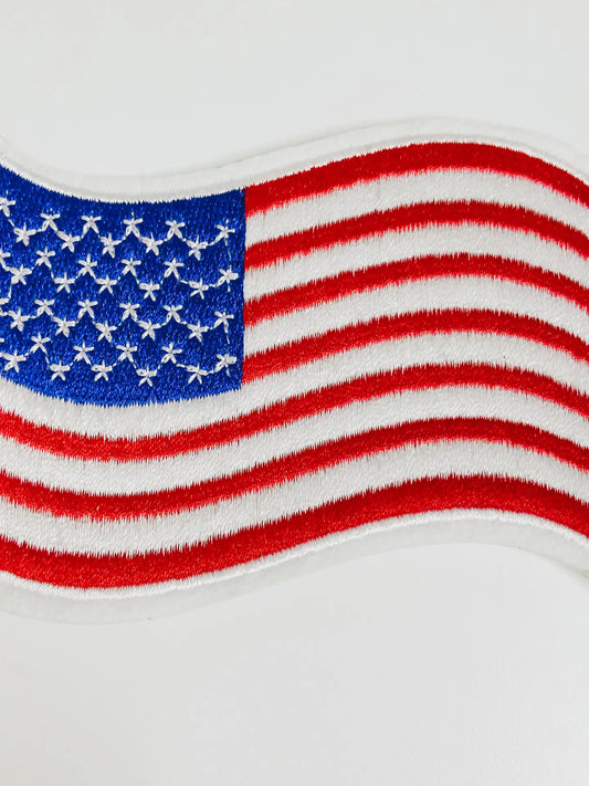 American Flag Wavy Hat Patch