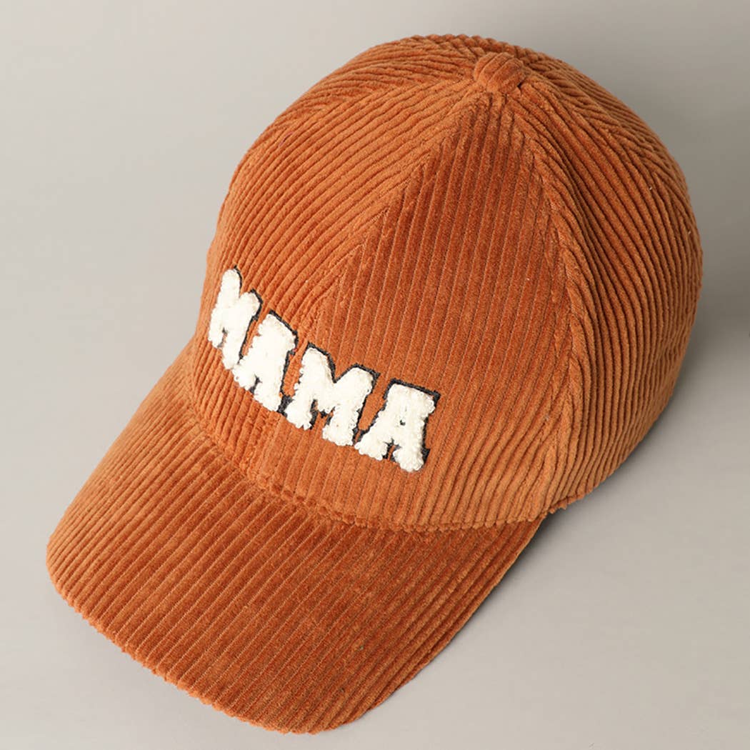 MAMA 3D Embroidered Corduroy Baseball Cap