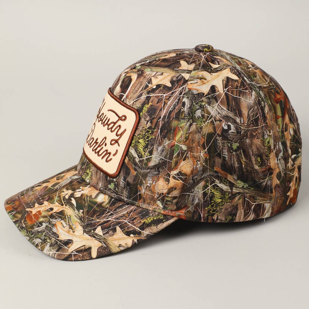 Howdy Darlin' Embroidery Patch Camo Trucker Hat