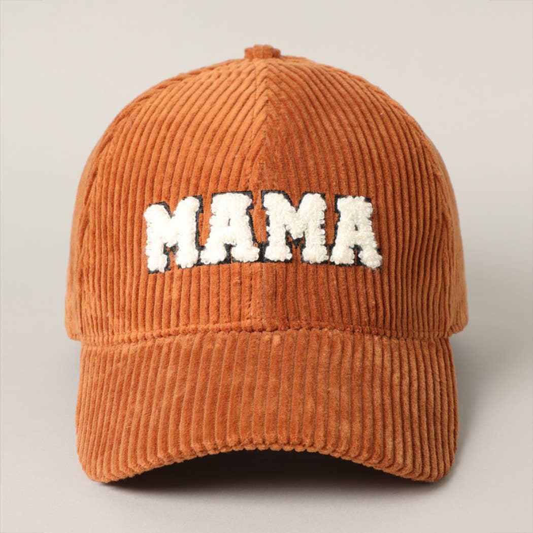 MAMA 3D Embroidered Corduroy Baseball Cap