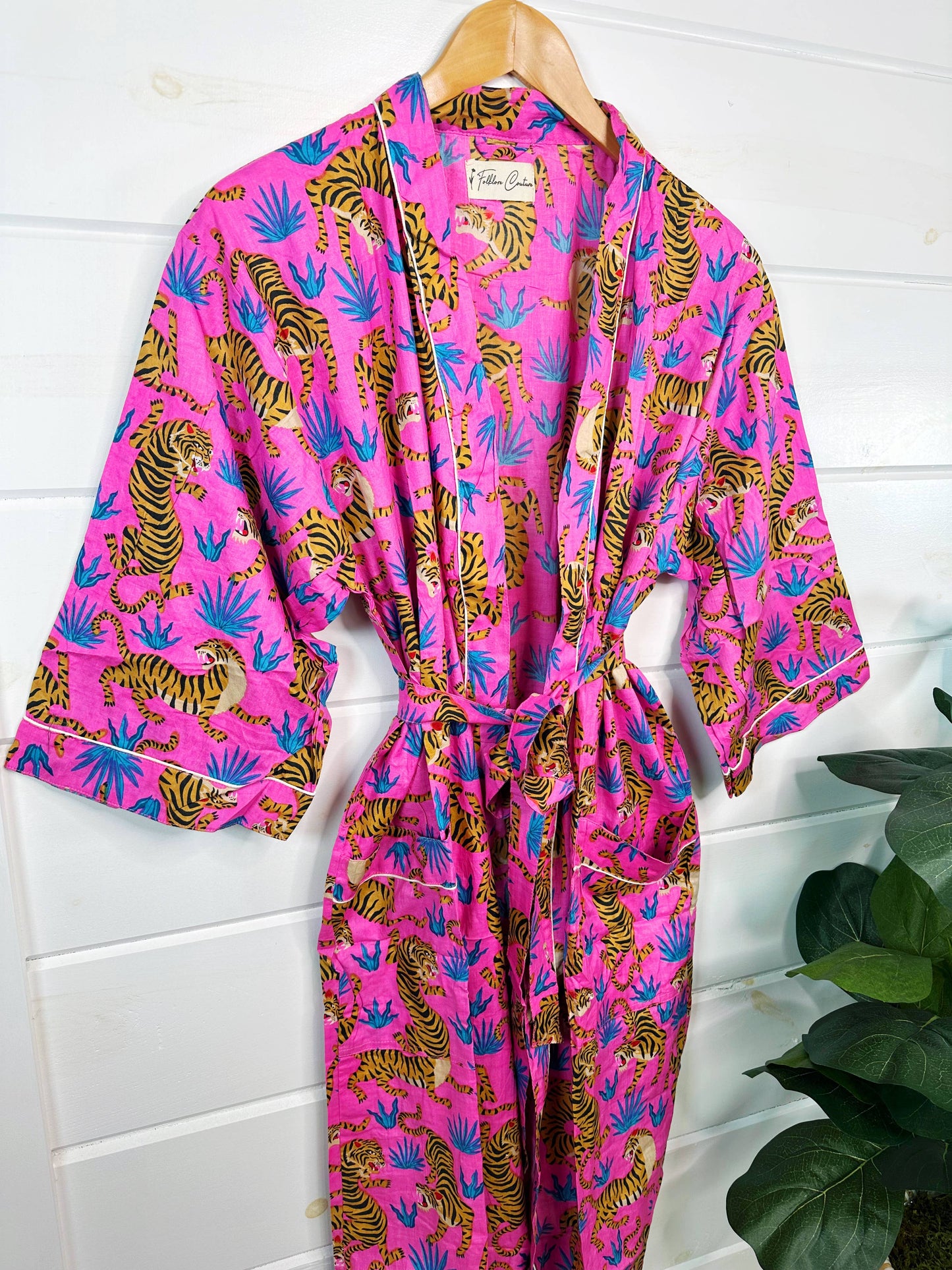 Pink Tiger Kimono Robe