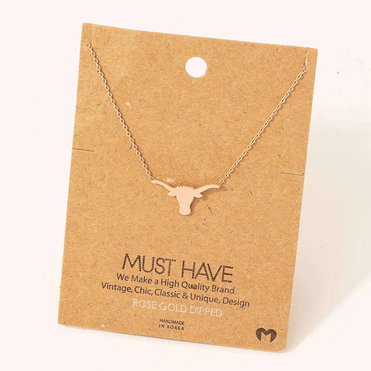 Dainty Bull Head Pendant Necklace