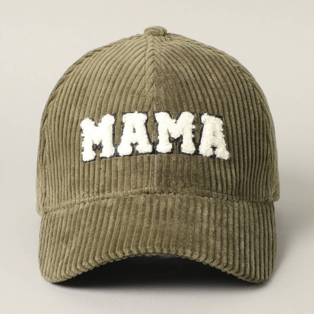 MAMA 3D Embroidered Corduroy Baseball Cap