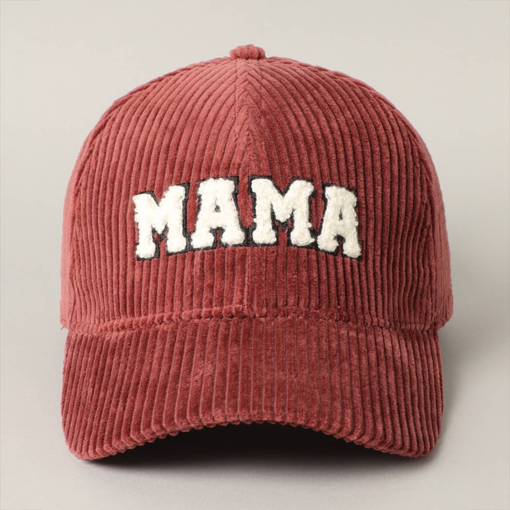 MAMA 3D Embroidered Corduroy Baseball Cap