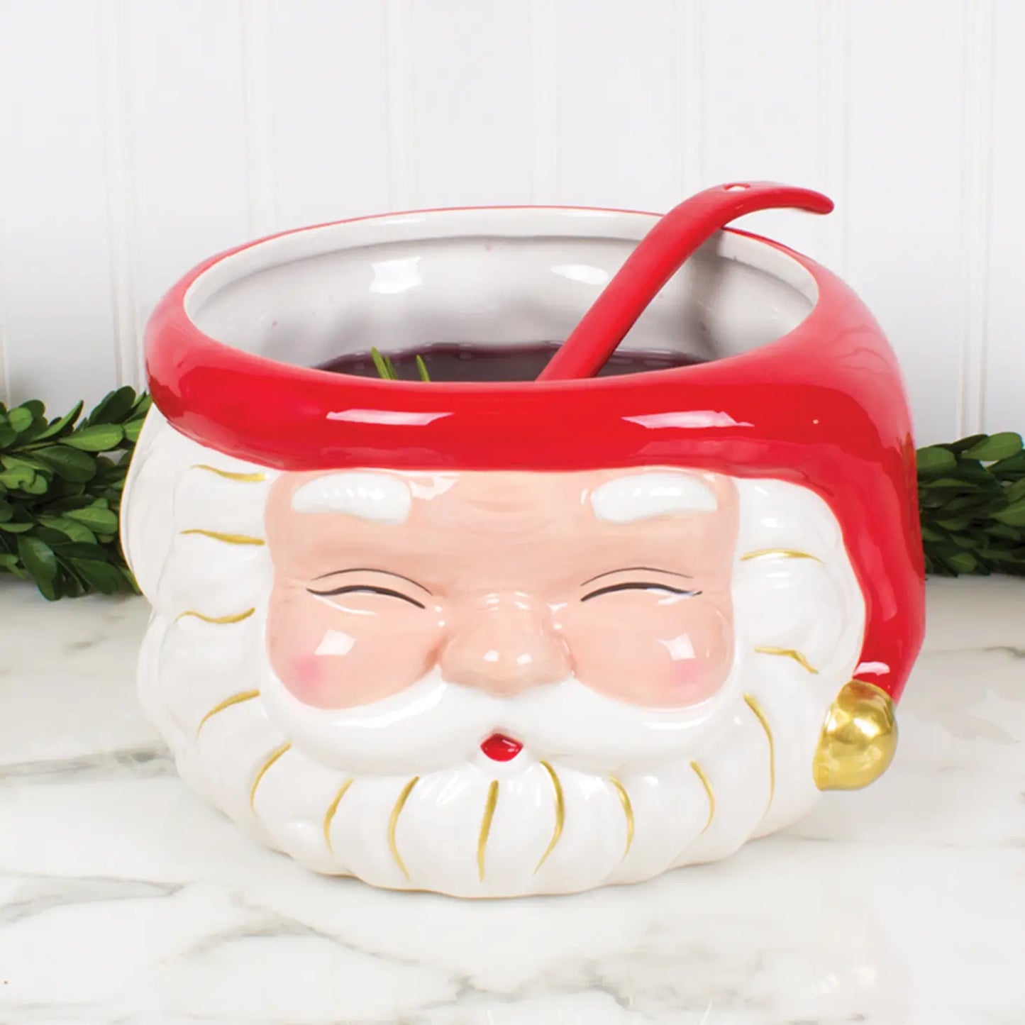 Red Santa Punch bowl