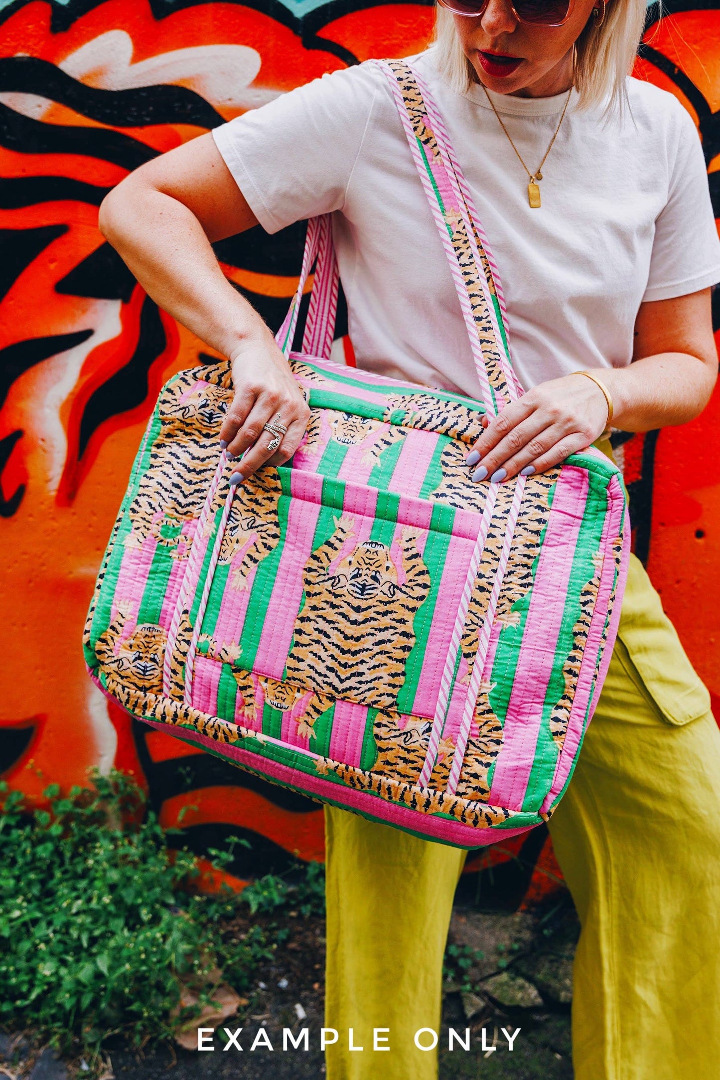 Pink Tiger Quilted Weekender Duffle