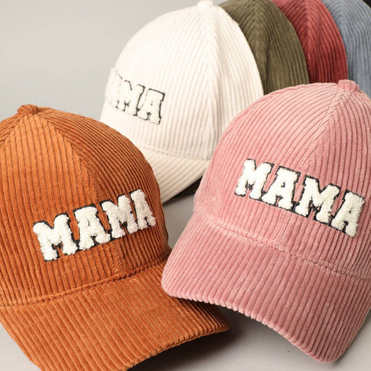 MAMA 3D Embroidered Corduroy Baseball Cap