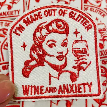 Made of Glitter and Wine Hat Patch