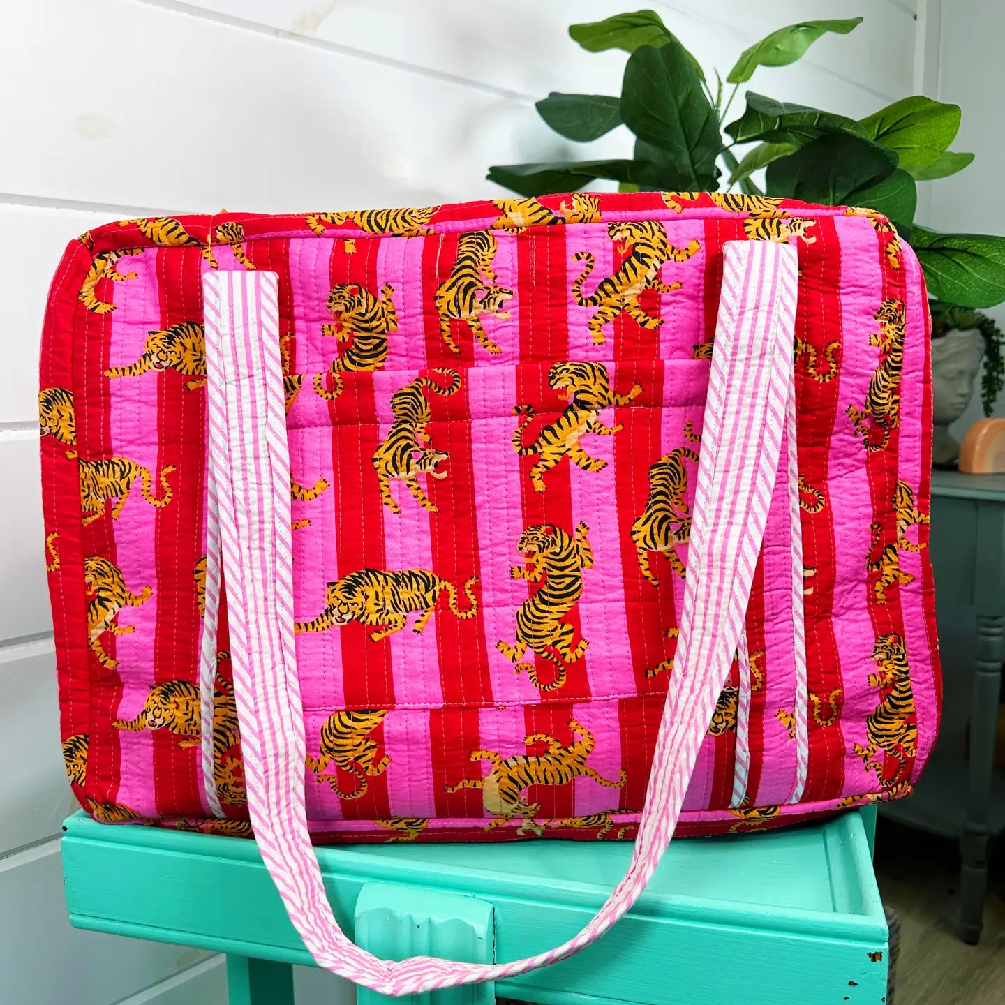 Block Print Quilted Duffle Bag