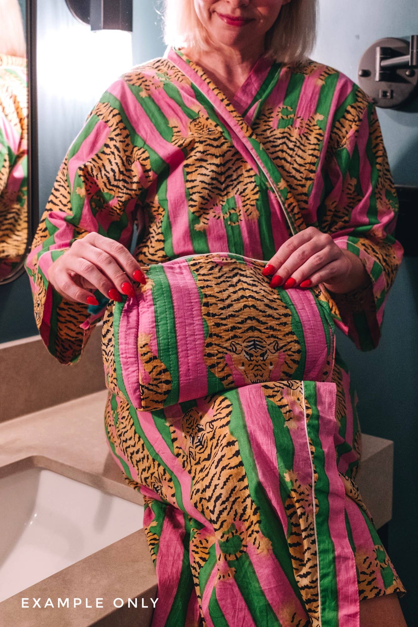 Pink Tiger Kimono Robe