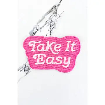 Take it Easy Pink  Hat Patch