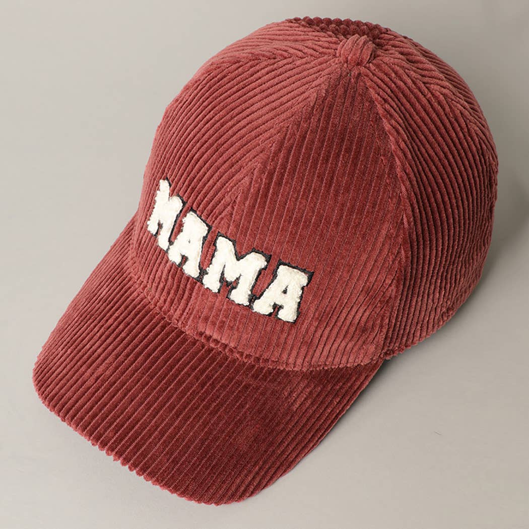 MAMA 3D Embroidered Corduroy Baseball Cap