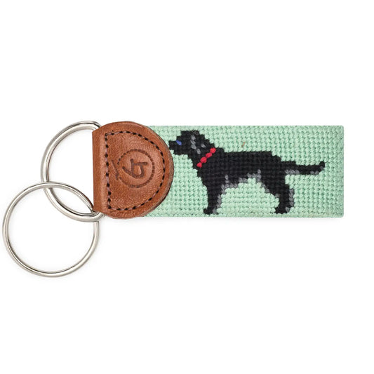 Black Lab Needlepoint Keychain