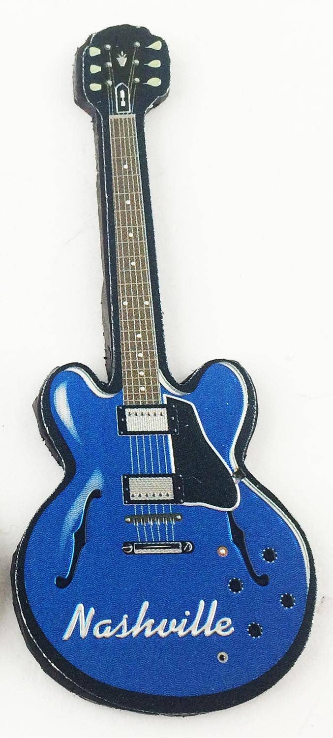 Nashville Magnet - Vibrant Blue Foil Guitar Shape