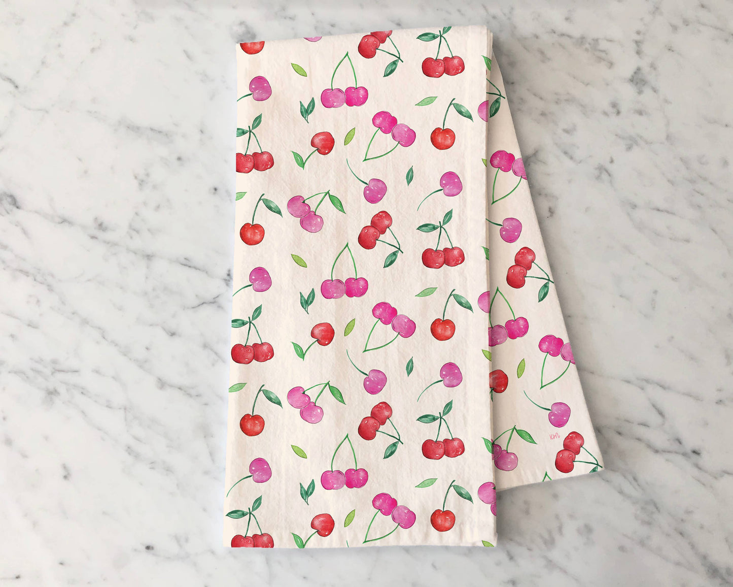 Cherry Tea Towel -  Summer Cherries Fruit Kitchen Decor