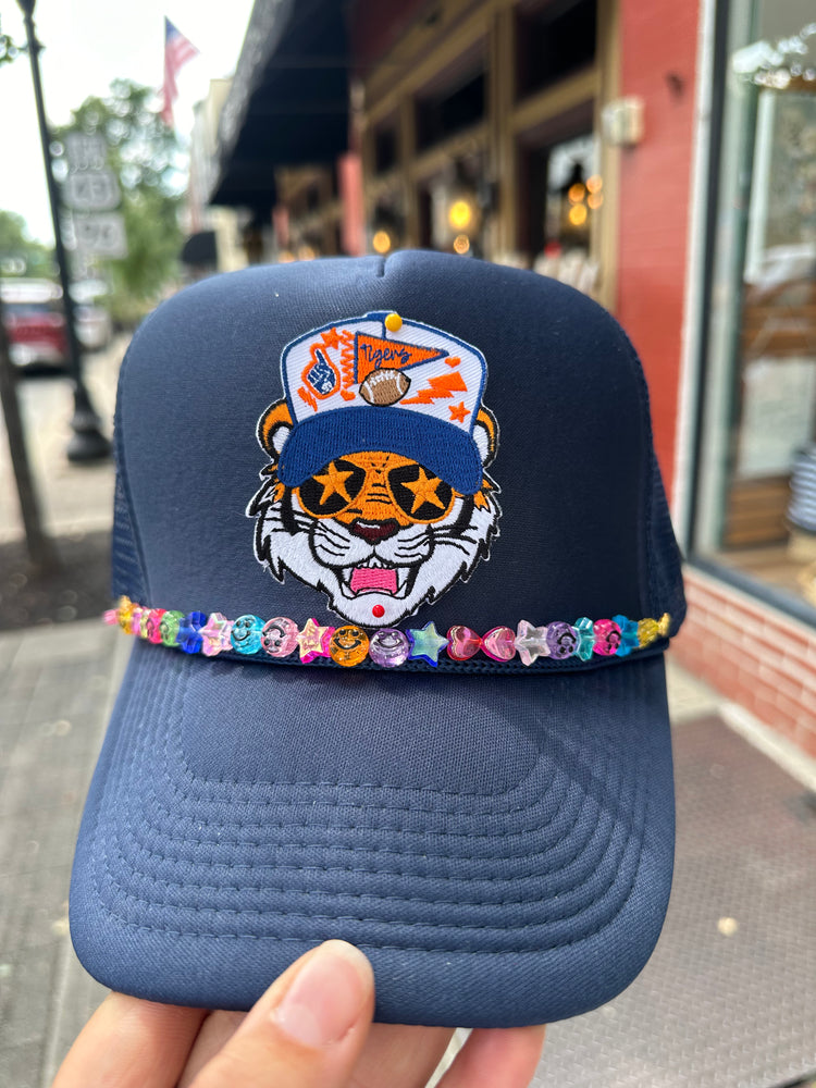 Orange and Navy Tiger Patch