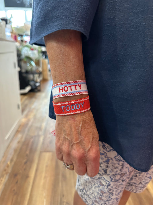 Ole Miss  Embroidered Tassel Bracelet Set