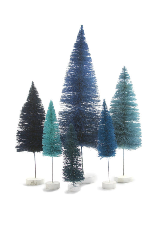 RAINBOW TREES-BLUE SET OF 6