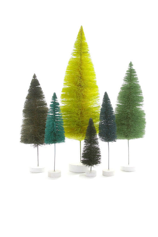 RAINBOW TREES-GREEN SET OF 6