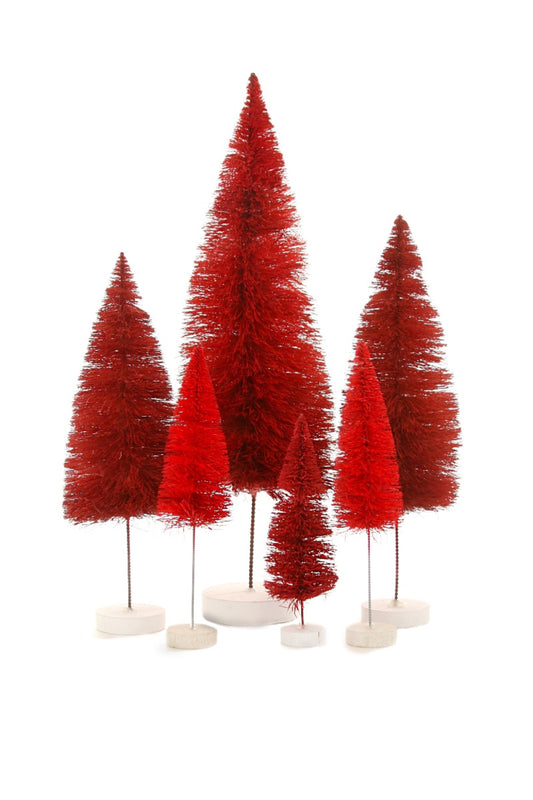 RAINBOW TREES-RED SET OF 6