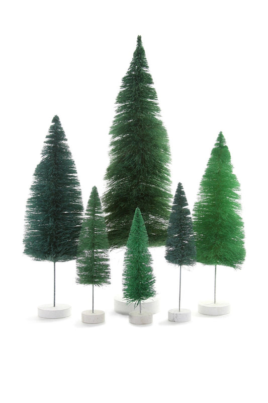 RAINBOW TREES-TEAL SET OF 6