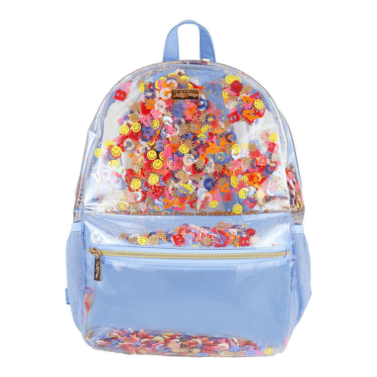 LITTLE LETTERS CONFETTI CLEAR BACKPACK