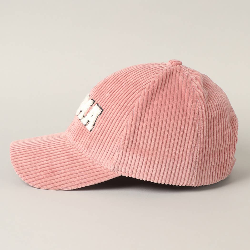 MAMA 3D Embroidered Corduroy Baseball Cap