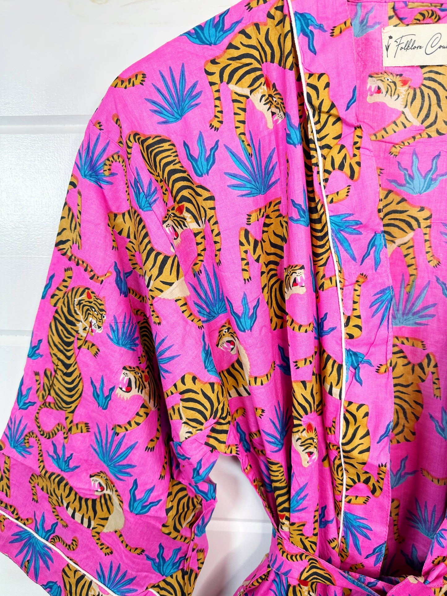 Pink Tiger Kimono Robe