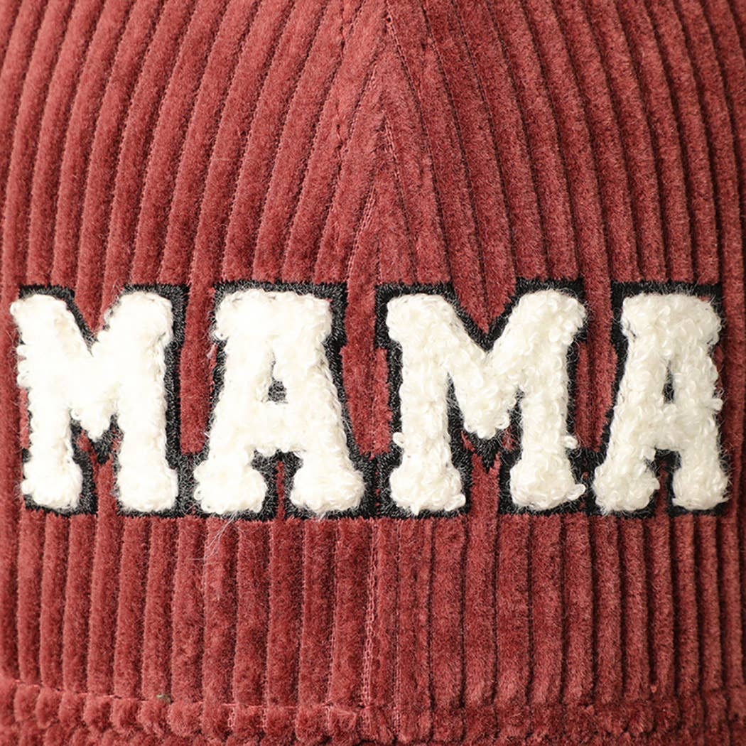 MAMA 3D Embroidered Corduroy Baseball Cap