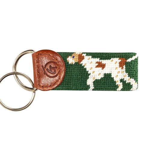 German Shorthair Pointer Needlepoint Keychain