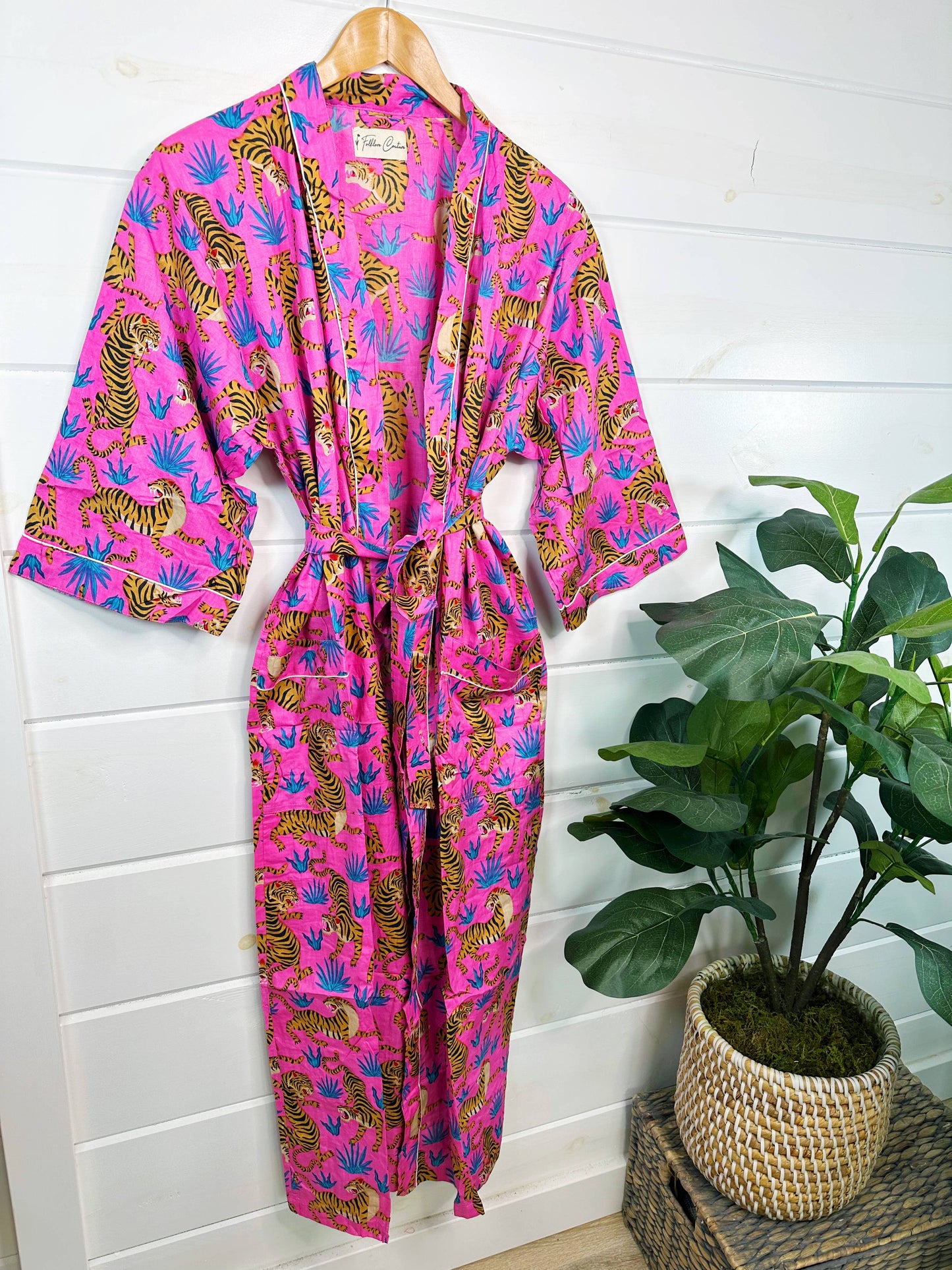 Pink Tiger Kimono Robe