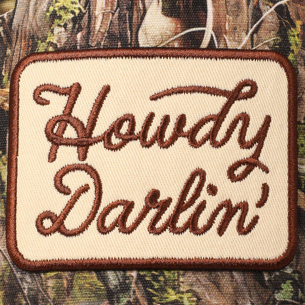 Howdy Darlin' Embroidery Patch Camo Trucker Hat