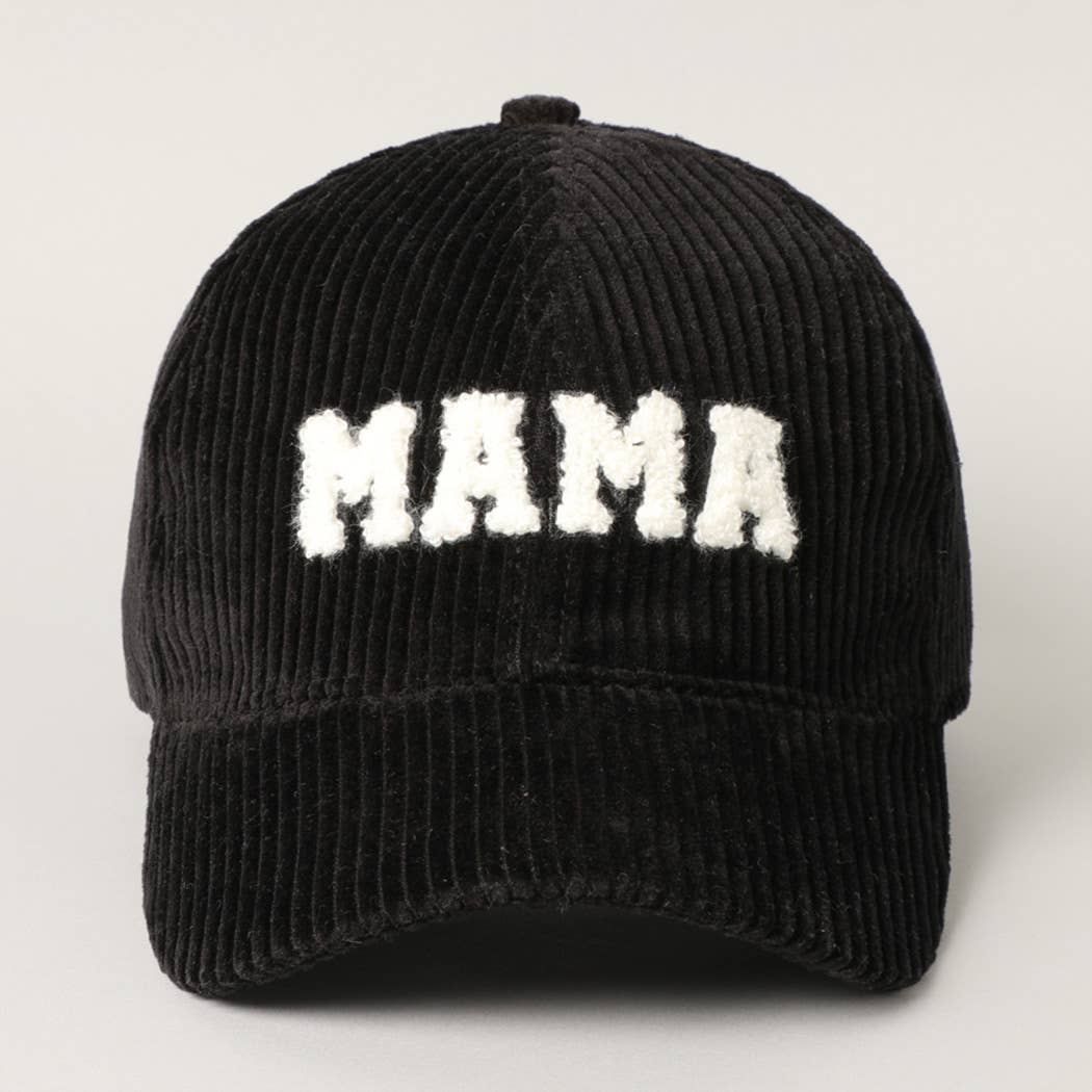 MAMA 3D Embroidered Corduroy Baseball Cap