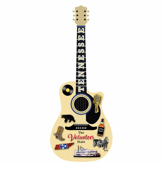 Tennessee Magnet - Guitar Shape with Patches