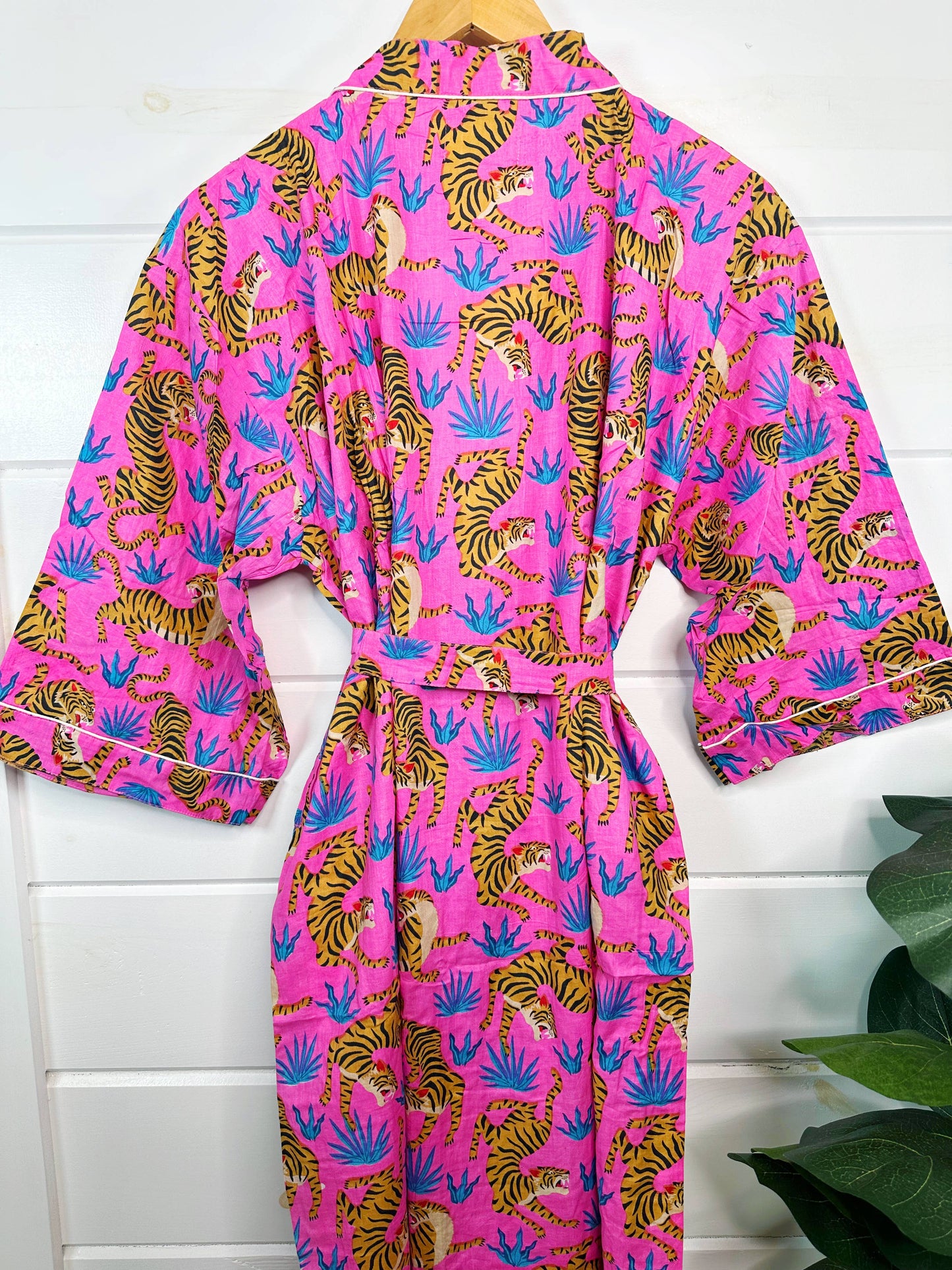 Pink Tiger Kimono Robe