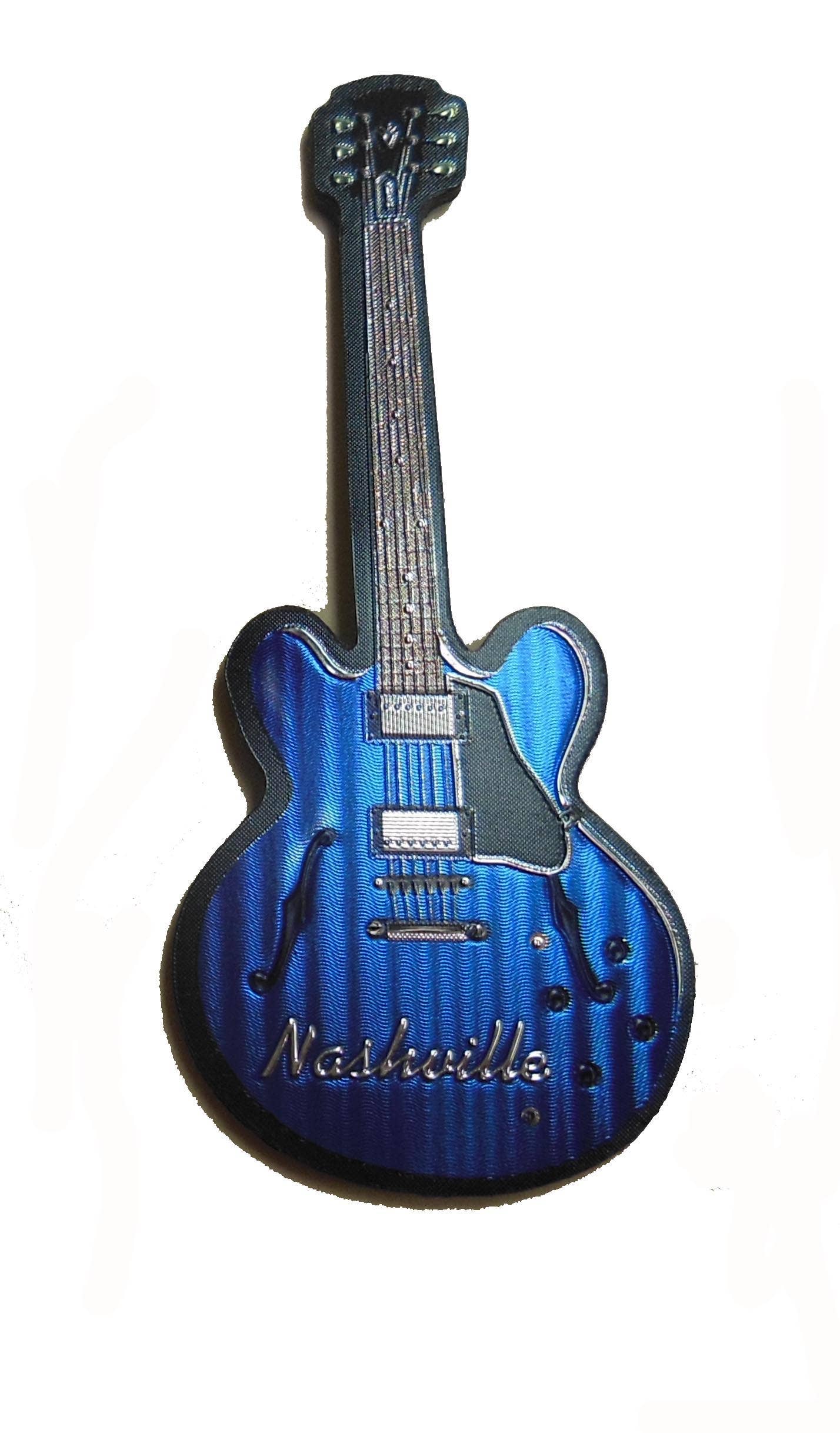 Nashville Magnet - Vibrant Blue Foil Guitar Shape