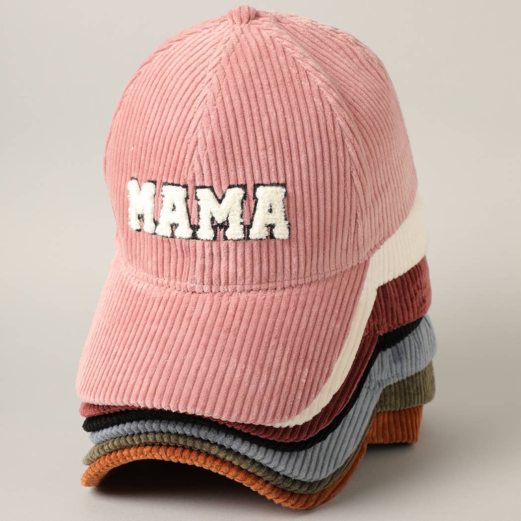 MAMA 3D Embroidered Corduroy Baseball Cap