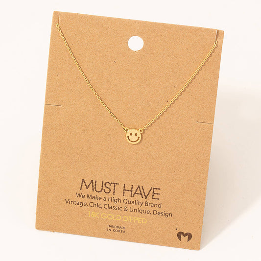 Mini Smiley Face Charm Necklace