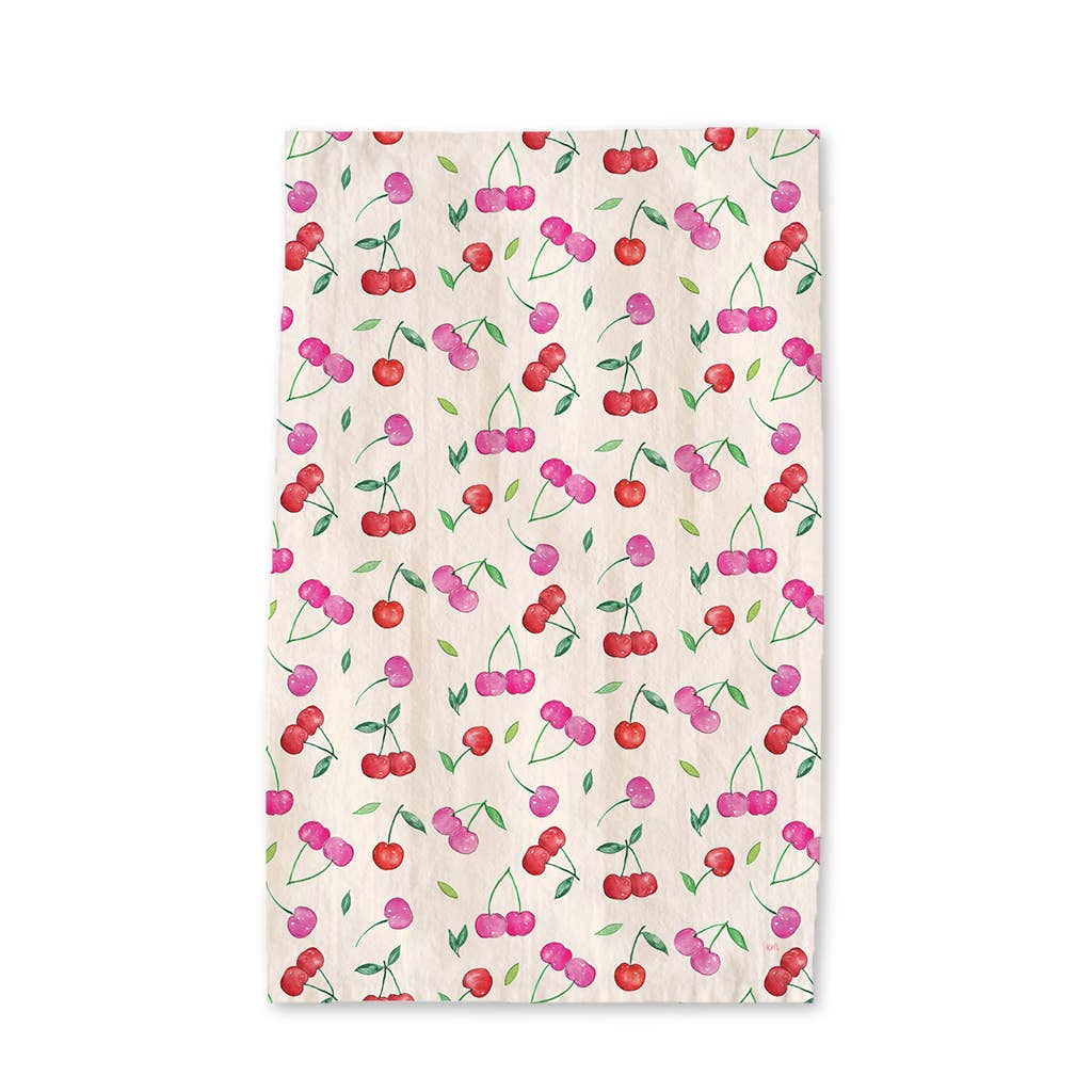 Cherry Tea Towel -  Summer Cherries Fruit Kitchen Decor