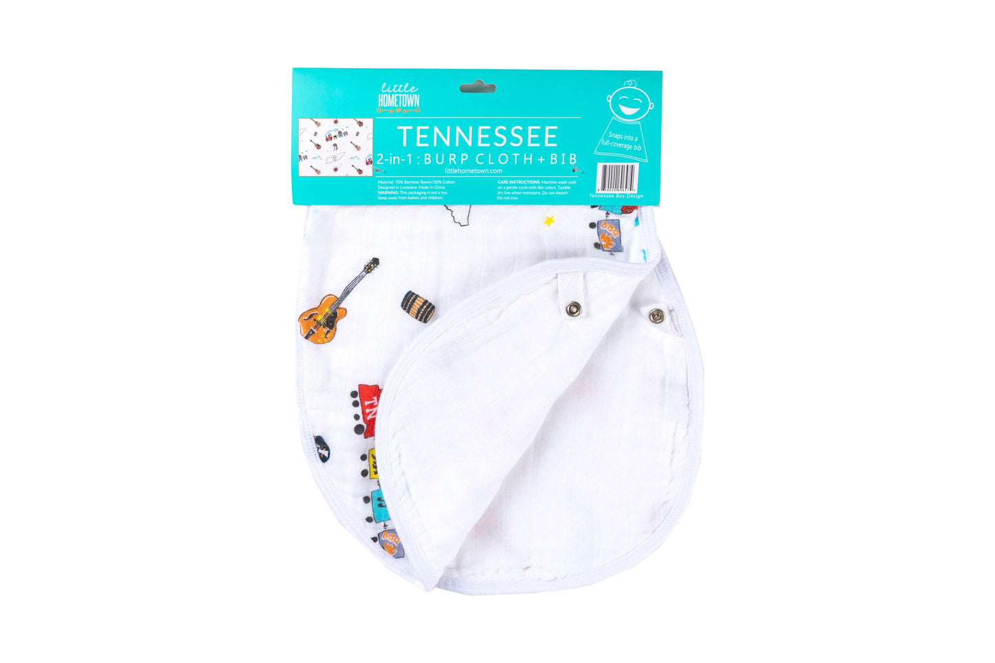 Tennessee Baby 2-in-1 Burp Cloth and Bib (Unisex)