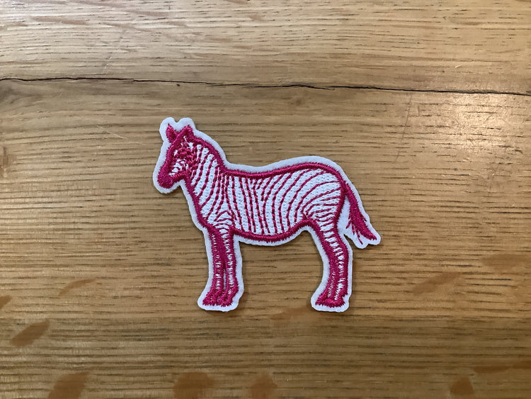 Pink Zebra Hat Patch