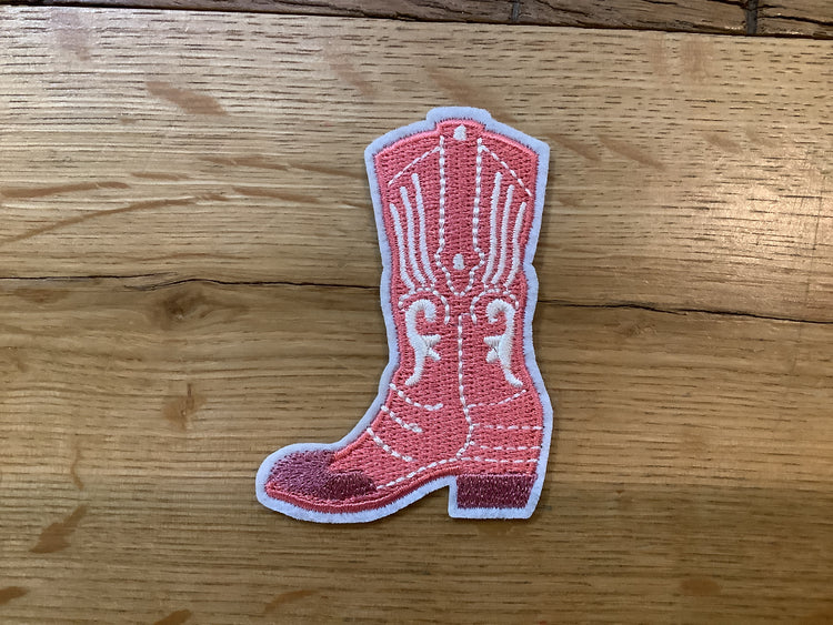 Pink Cowboy Boot Hat Patch