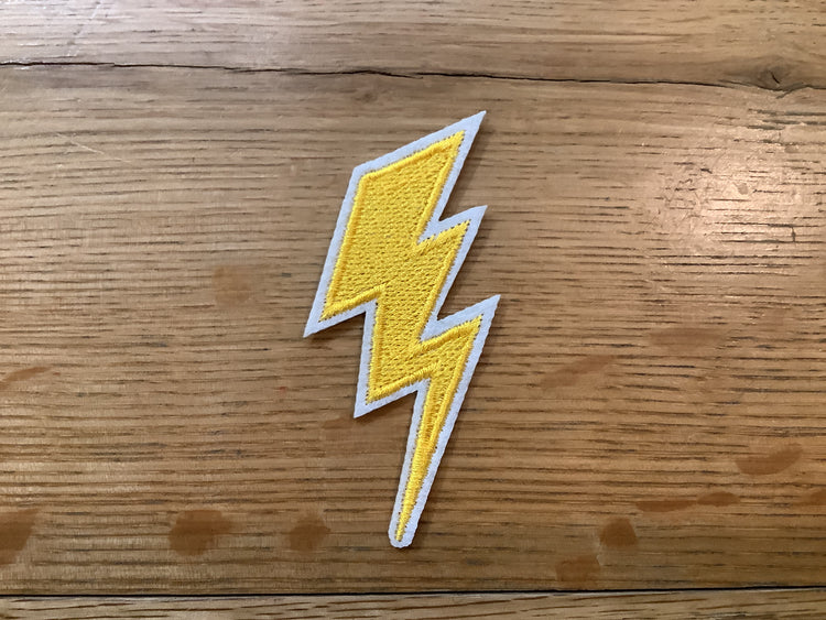 Yellow Lightening Bolt Hat Patch