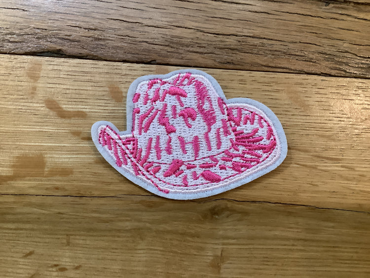 Pink Cheetah Cowboy Hat Hat Patch